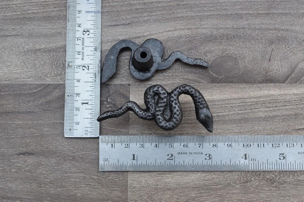 Vintage Cast Iron door knobs Snake Shape cabinet drawer handles pull rustic 10pc