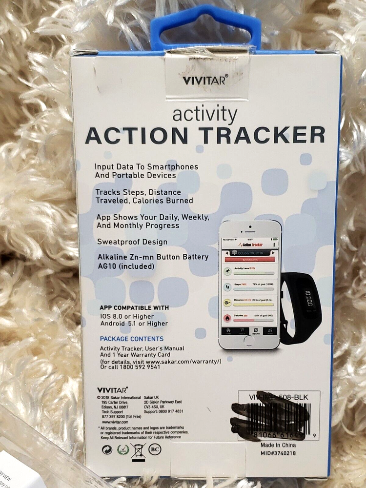 VIVITAR 2018 Activity Action Black Wrist Tracker NOB!