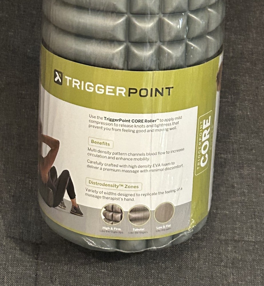 Trigger Point Performance 12" Solid Core Foam Roller - Gray Brand New Sealed S23