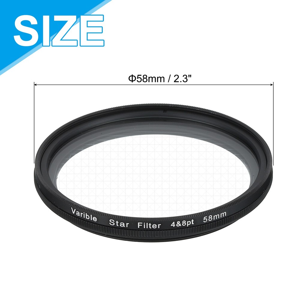 58mm Variable Star Filter 4-8 Points for Night Scenery Glassworks,1Pcs