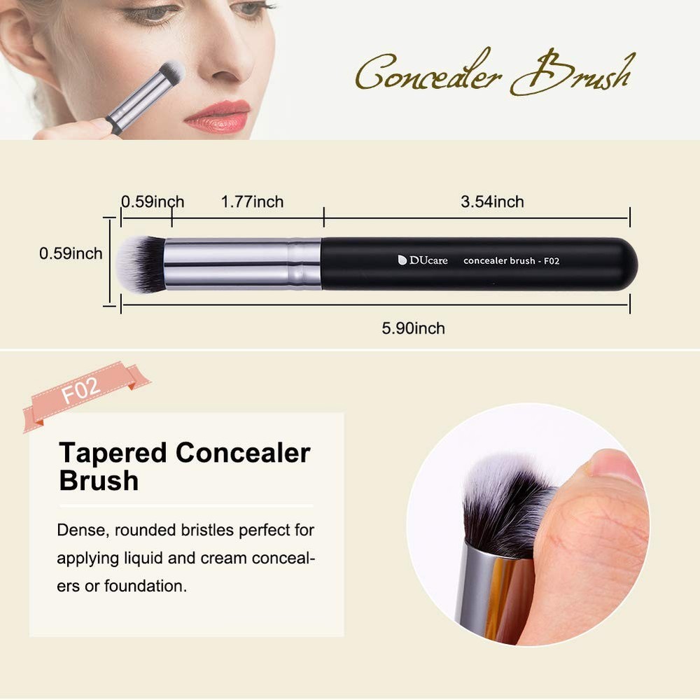 DUcare Makeup Kabuki Brushes + Blender Sponge Black