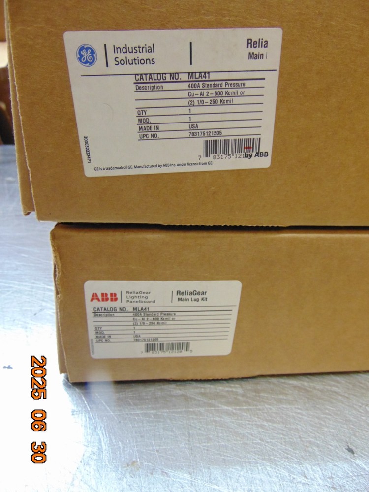 GE MLA41 400A 400 AMP MAIN LUG KIT ABB RELIAGEAR
