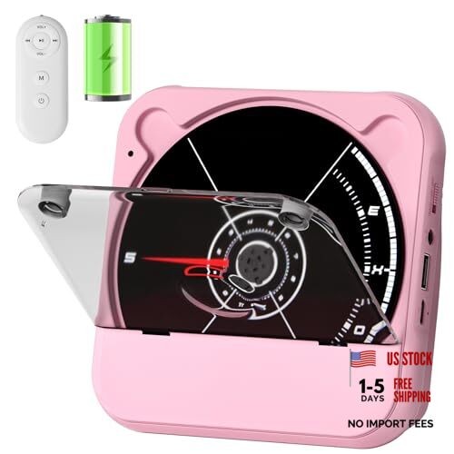 Portable CD Player with Bluetooth, Rechargeable Wireless Mini Desktop for Home