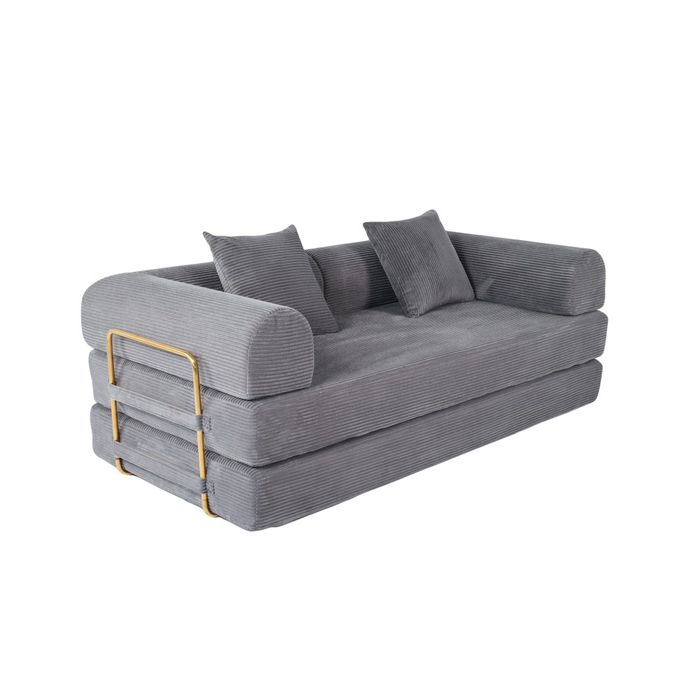 Foldable Sofa Bed 75", 3-Seater Sleeper w/ Memory Foam for Apartment