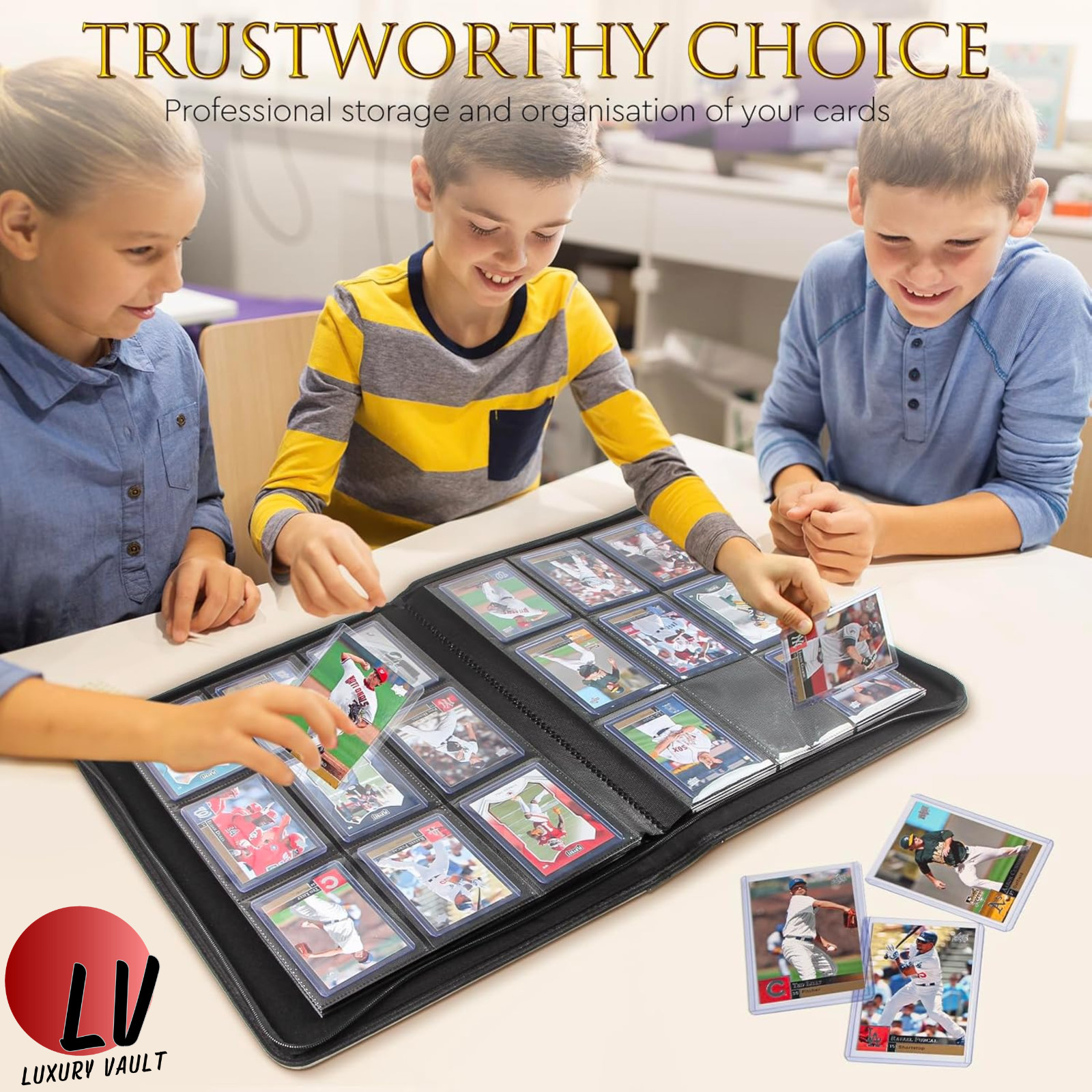 Toploader Binder Card Storage, 288 Pockets Top loader Trading Card Album Zipper