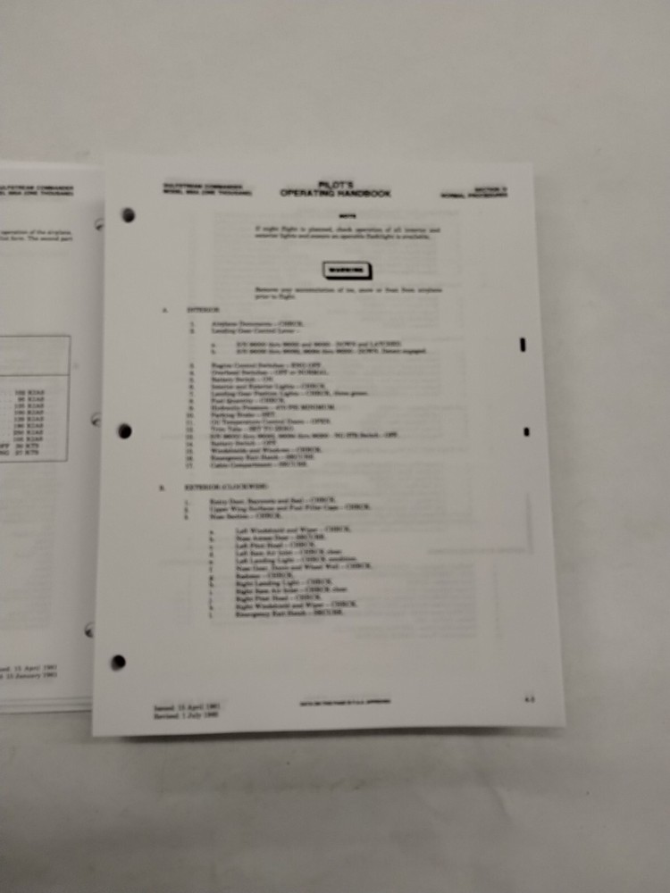 Aero Commander Jetprop Model 695A (1000) Pilots Operating Handbook & Supplements