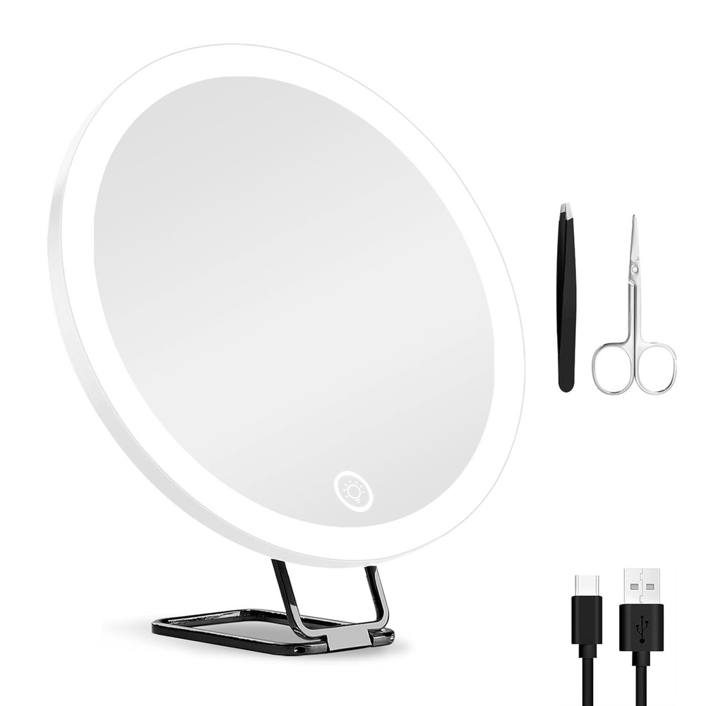 Dimmable LED Lights Lighted Makeup Mirror Magnifying Adjustable Vanity Mirror