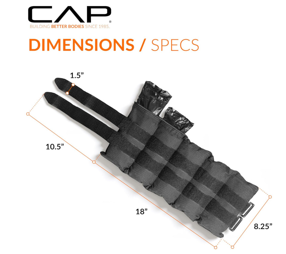 Cap Barbell Hha-cb020a1 20-Pound Pair Adjustable Ankle Weights, Black