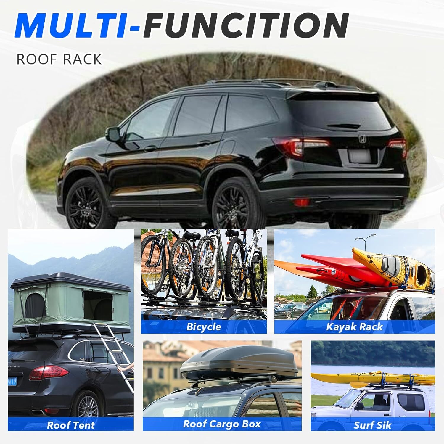 Roof Rack Cross Bar + Roof Side Rail For 2018-2024 Honda Odyssey Luggage Carrier