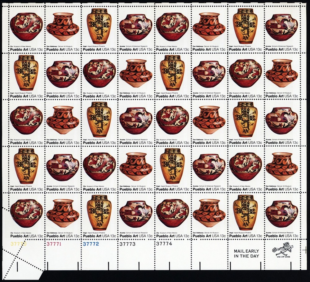1709a, MNH 13¢ - Nice Fold Over Error In Complete Sheet - Stuart Katz