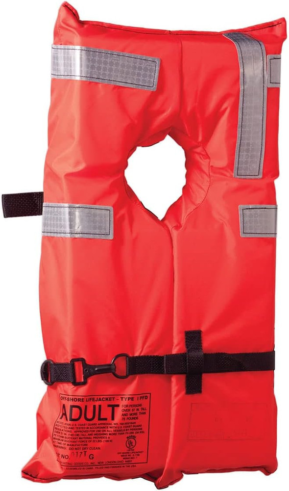 Commercial Type I Collar Style Life Jacket, Orange