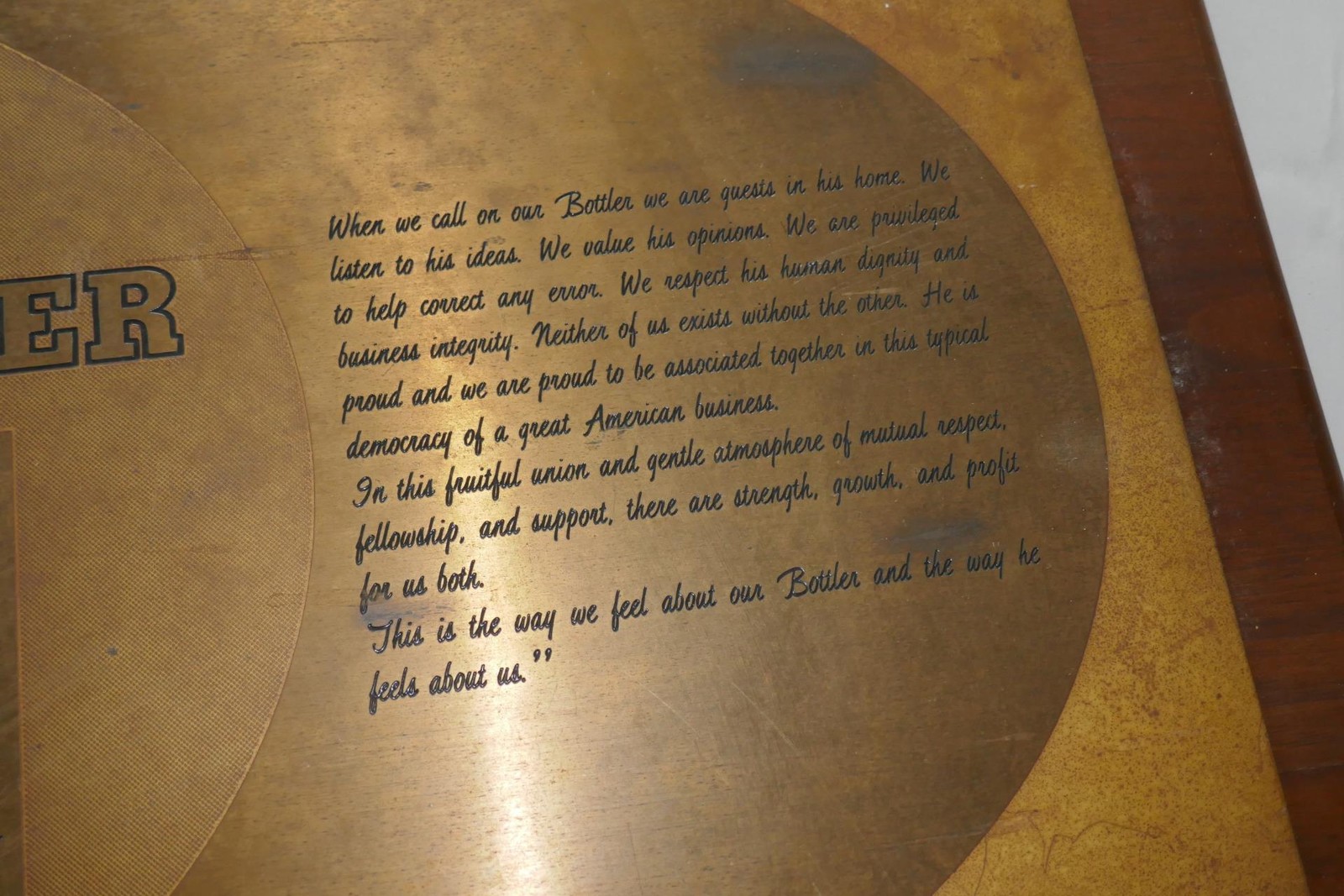 Vintage Pepsi Cola Sign Bottler Appreciation