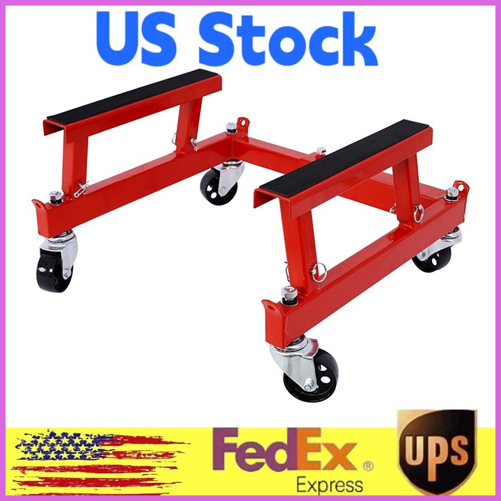 NEW Motorcycle Engine Cradle Dolly,1500Lbs Adjustable Width &Height,Rubber Pads