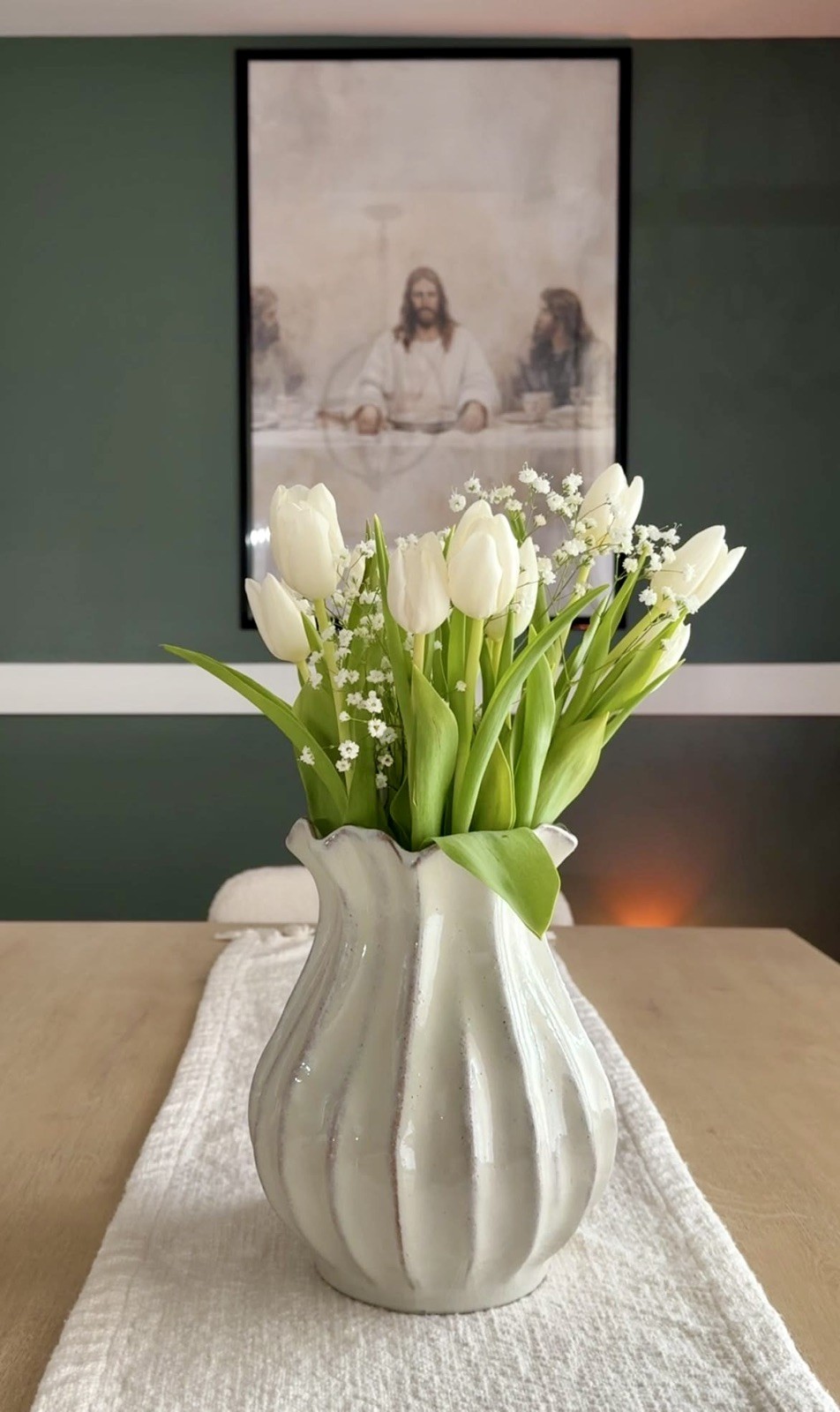 9" Pleated Ceramic Vase Sour Cream - Hearth & Hand with Magnolia NEW-TARGET