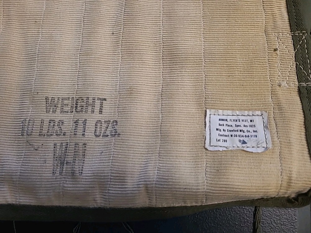 WWII US M1 Flak Vest Body Flyers Protective Armor Jacket Parts Read Description
