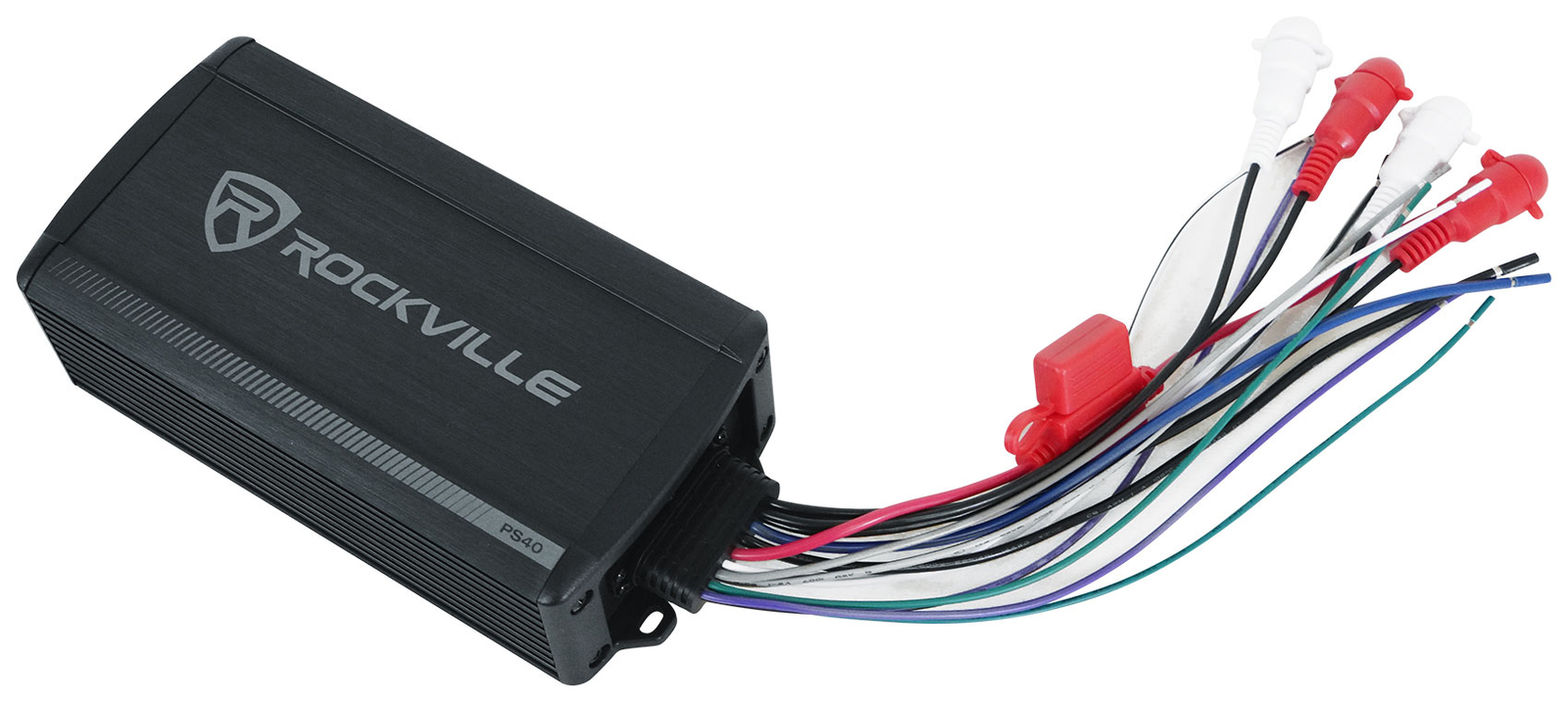 Rockville PS40 4 Channel ATV/UTV/Motorcycle Bluetooth Amplifier IP65 Micro Amp