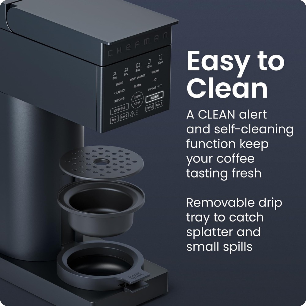 Chefman Caffeinator Single Serve Coffee Maker, Brew Kcups & Grounds