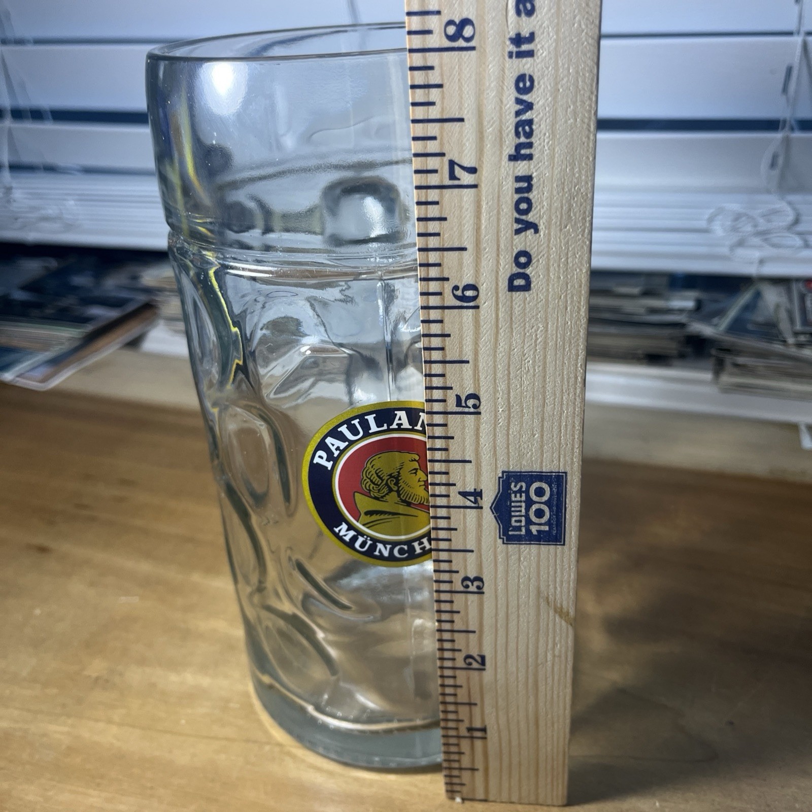 Paulaner Munchen 1 liter German Austria Beer Stein Dimple Glass Mug Oktoberfest