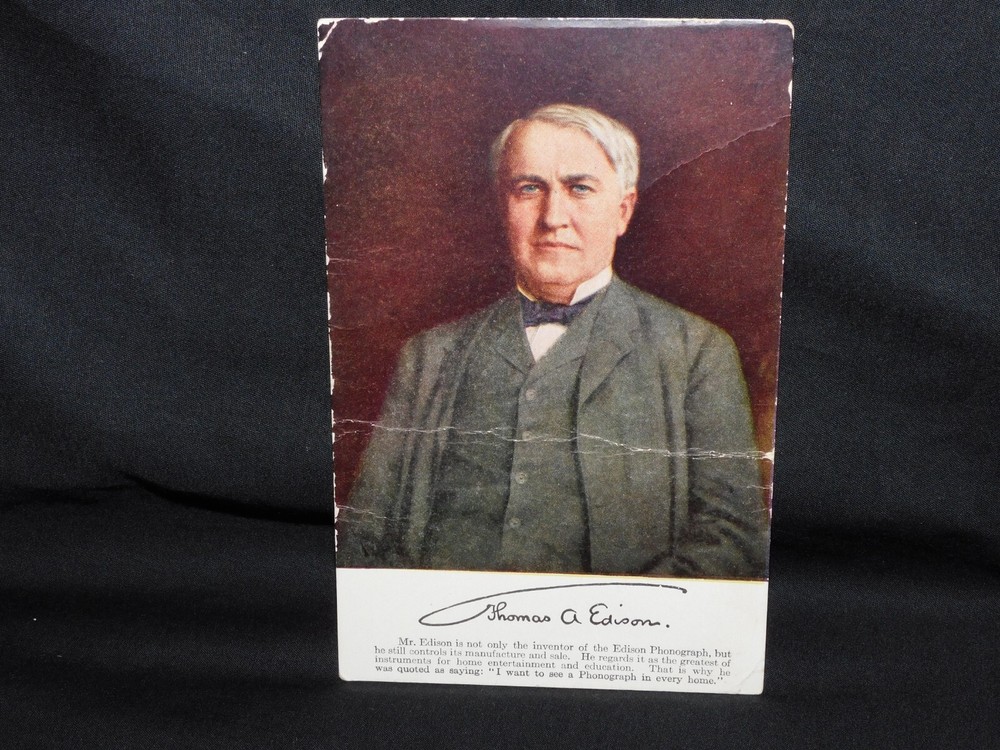 EARLY 1900'S THOMAS A EDISON PHONOGRAPH ADVERTISING POSTCARD