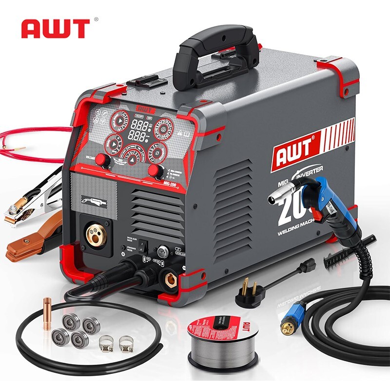 AWT MIG Welder, 200A, 110/220V 8 in 1 Aluminum Multi Process Welding Machine