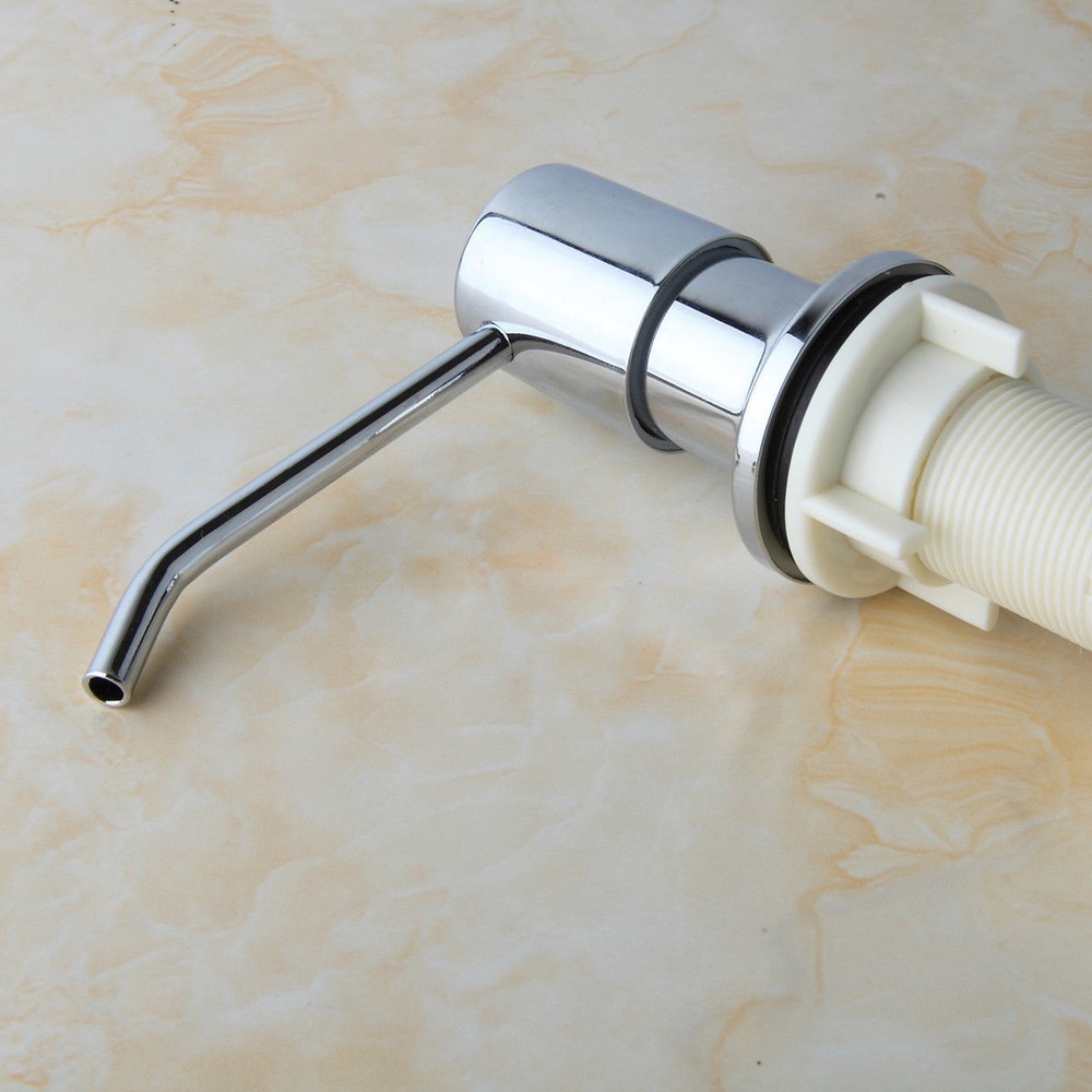 US Chrome Kitchen Liquid Soap Dispenser Single Hole Deck Mount Pump Bottle Sink