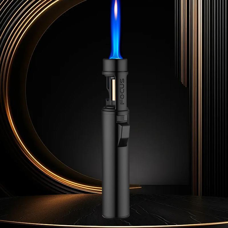 FOCUS Torch Lighter Blue Flame Adjustable Size Windproof, Outdoor Camping