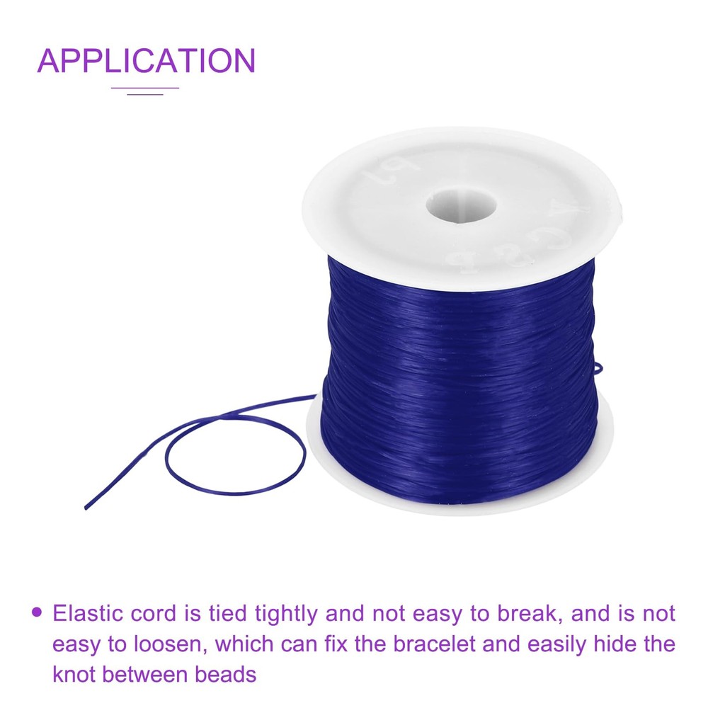 DMiotech Elastic String for Bracelets, 1mm Stretch Bead Cord x 100m, Blue