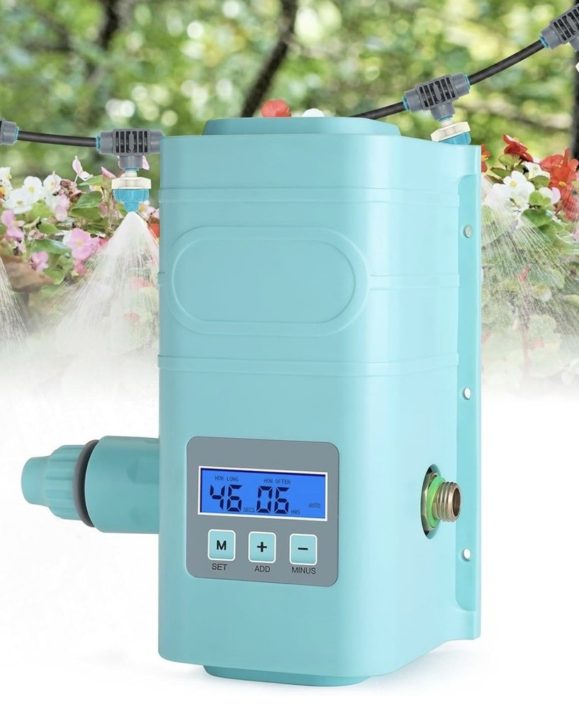 New Automatic Drip Irrigation Sprinkler LCD Display Kit 15 Nozzles for Plants
