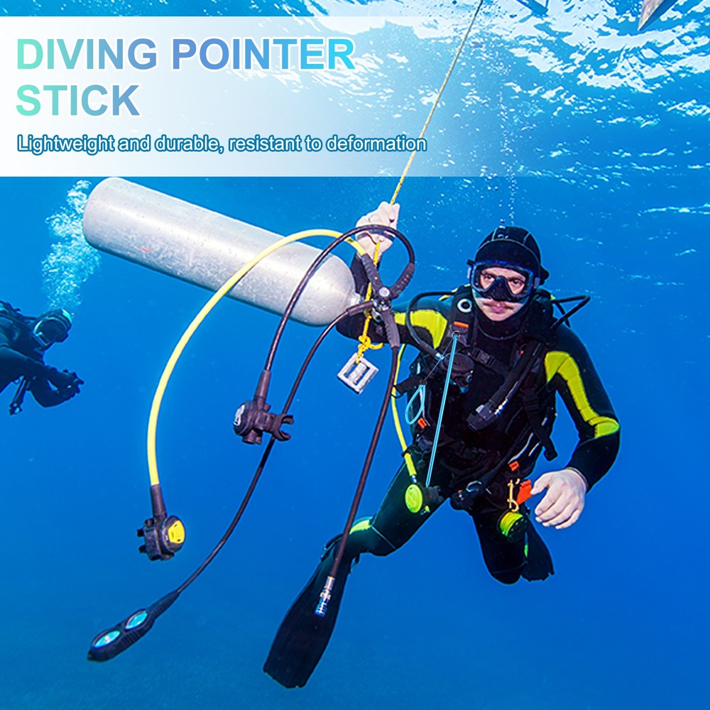 Diving Pointer Stick, 2Pcs Alloy Diving Stick Rod with Measurement, Red