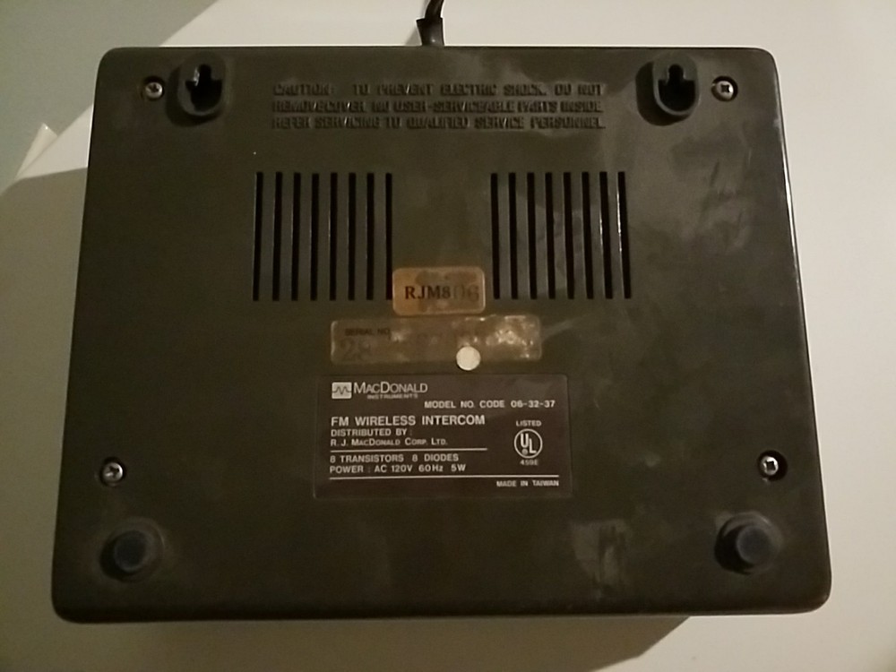Vintage McDonald Instruments FM Wireless Intercom Model 06-32-37