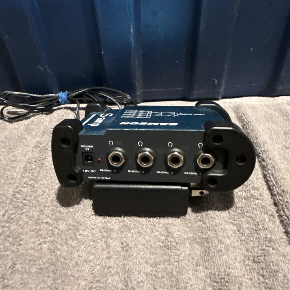 Samson S-amp Stereo Headphone Amplifier Amp w/ Power Adapter