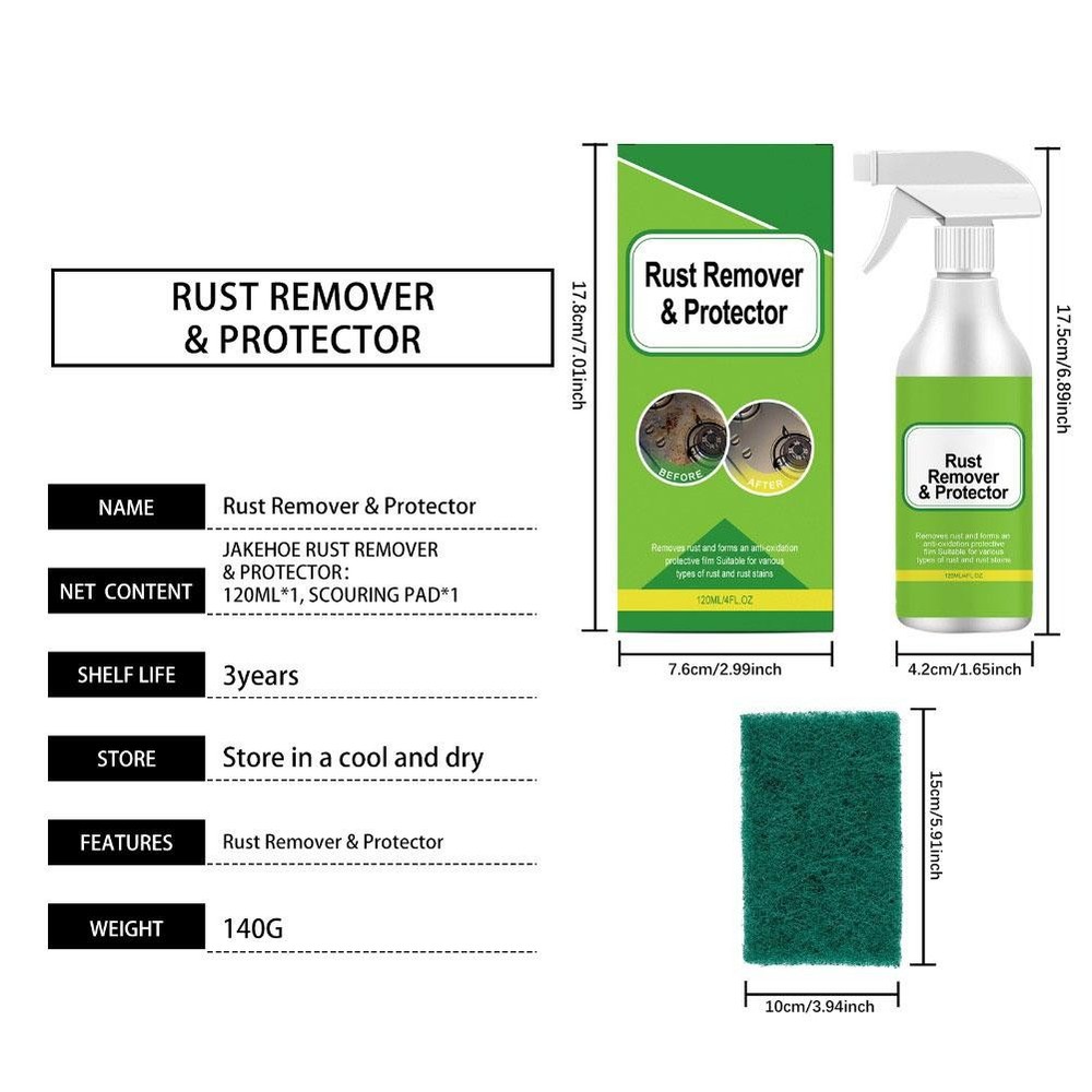 Rust Remover Spray Instant Metal Derusting Agent & Protector 120ml