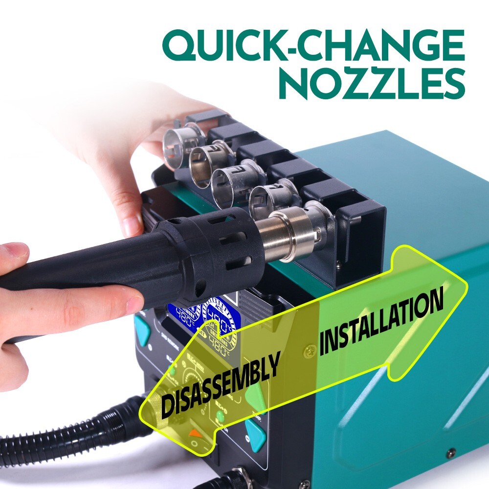 YIHUA 992D-III Precision Rework Station 1220W Hot Air Gun Microscope Soldering