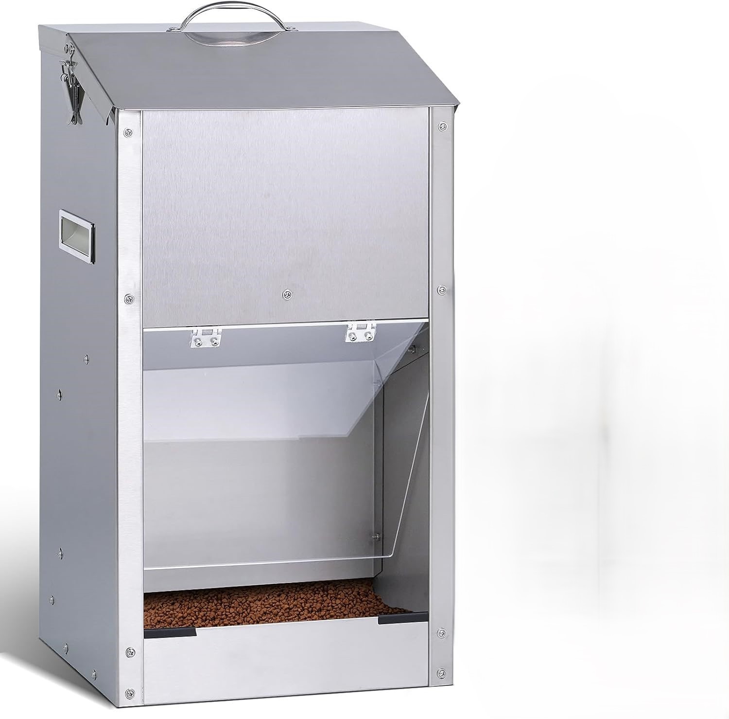 Automatic Dog Feeder 25lb Large Breed, Stainless Steel Gravity Dispenser