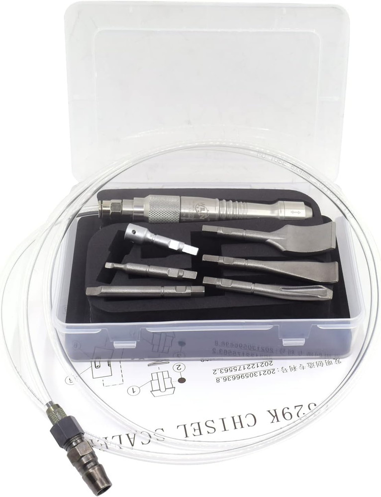 Pneumatic Air Scaler Chisel Set - 5 Flat Points for Dental Use