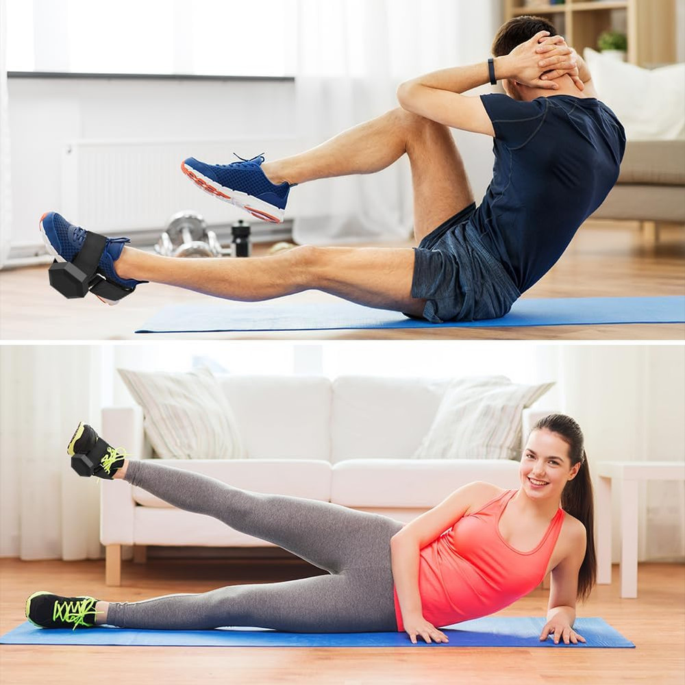 Dumbbell Foot Attachments for Leg Training - 2 Pack Ankle Straps