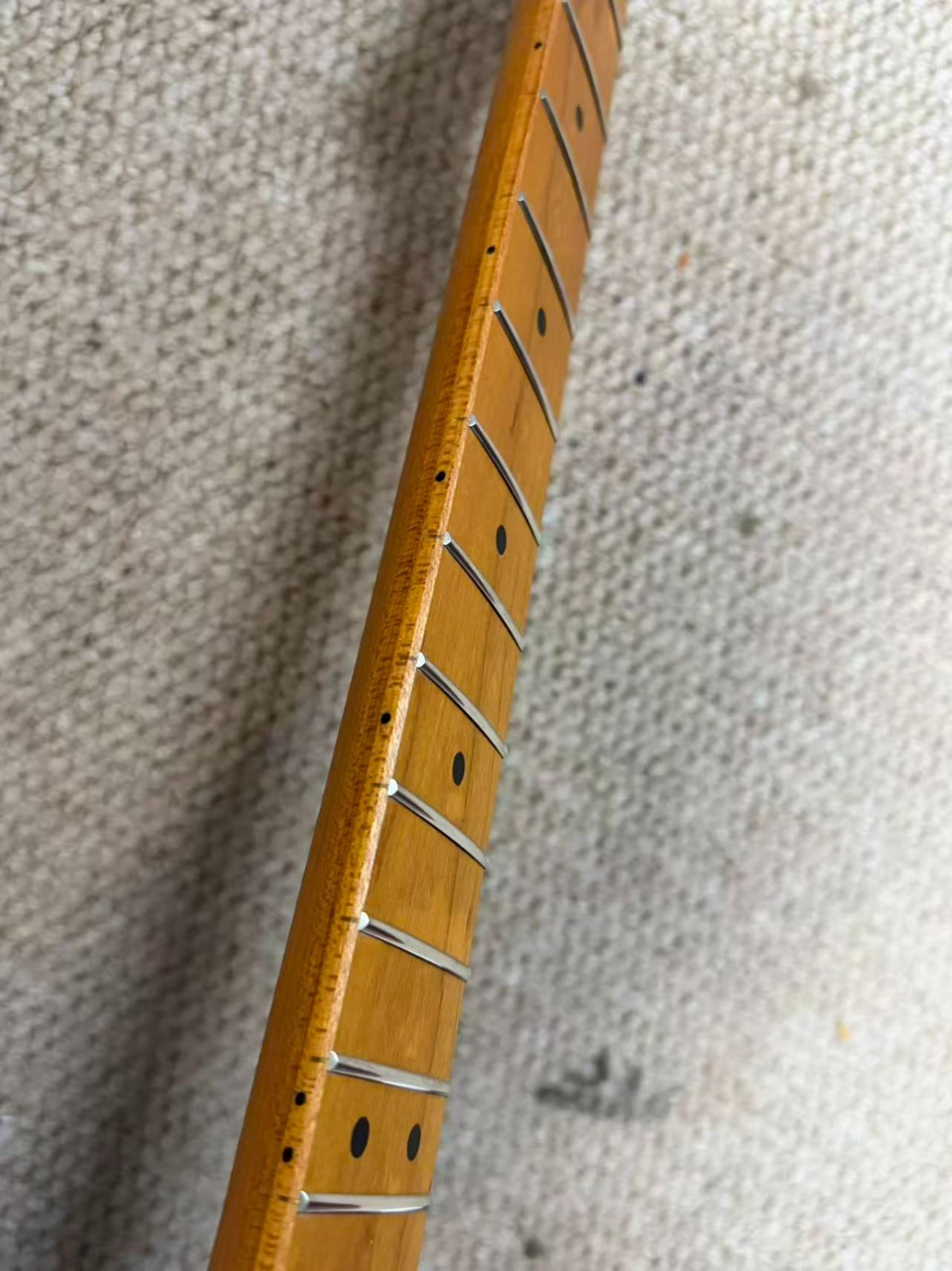 22 Frets Canadian Roasted Maple T-Style Electric Guitar Neck Bone Nut Satin 9.5"