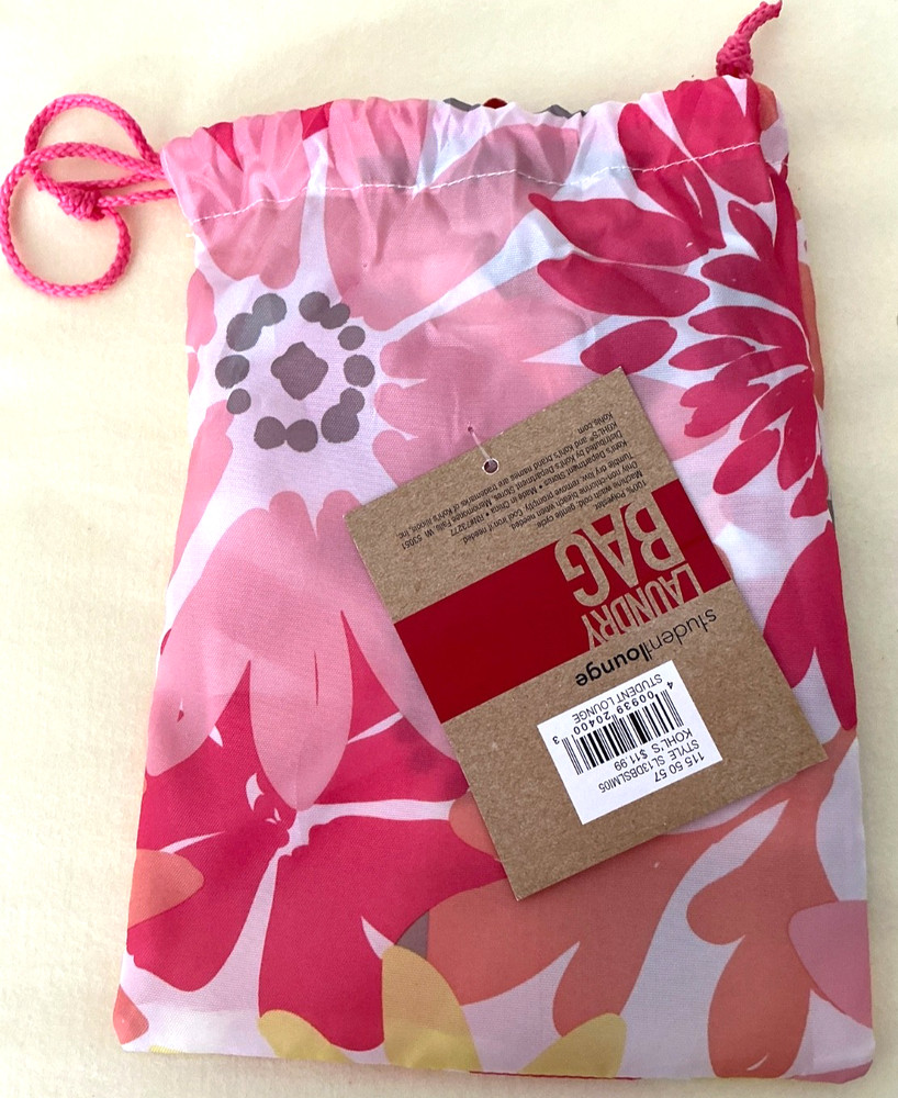 Student Lounge FLORA Laundry Bag Drawstring Closure Durable Polyester 36"Lx 24"W