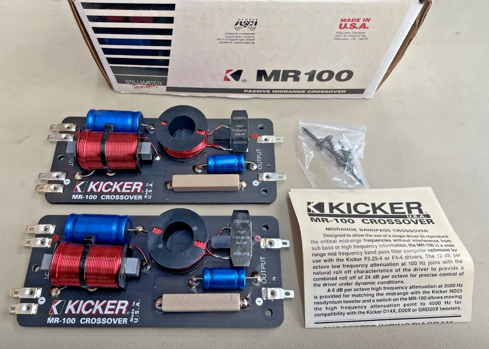 Old School Kicker MR-100 Passive Midrange Bandpass Crossover, Pair, NOS #325