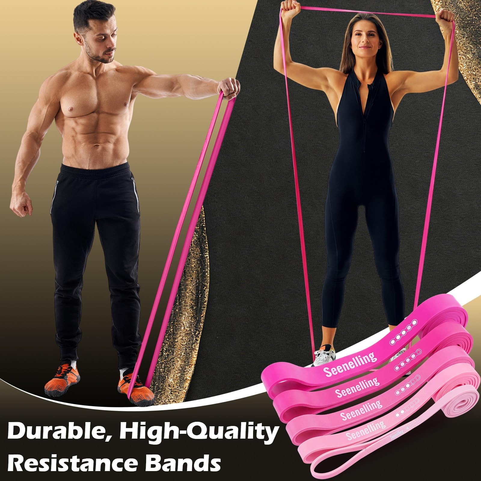 Resistance Bands for Exercise Working Out, 5-Level Pull-Up Assistance Full-Bo...