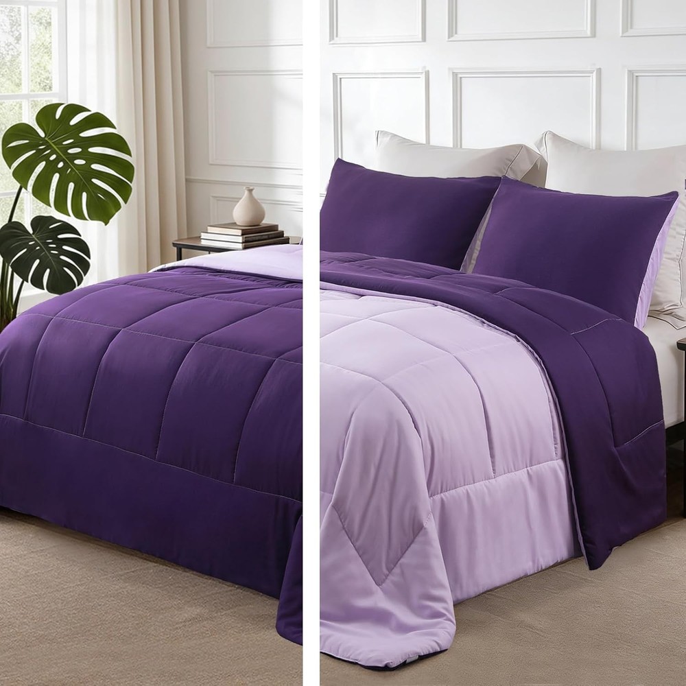 Lightweight Reversible Queen Size Comforter Set Down Alternative Comforter