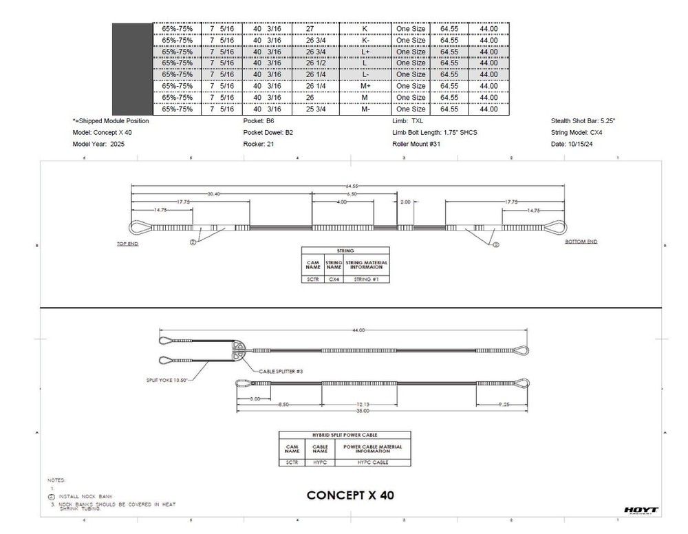 Hoyt Archery SPEC Mods or Modules for Concept X Compound Bow w/ SCTR Cams