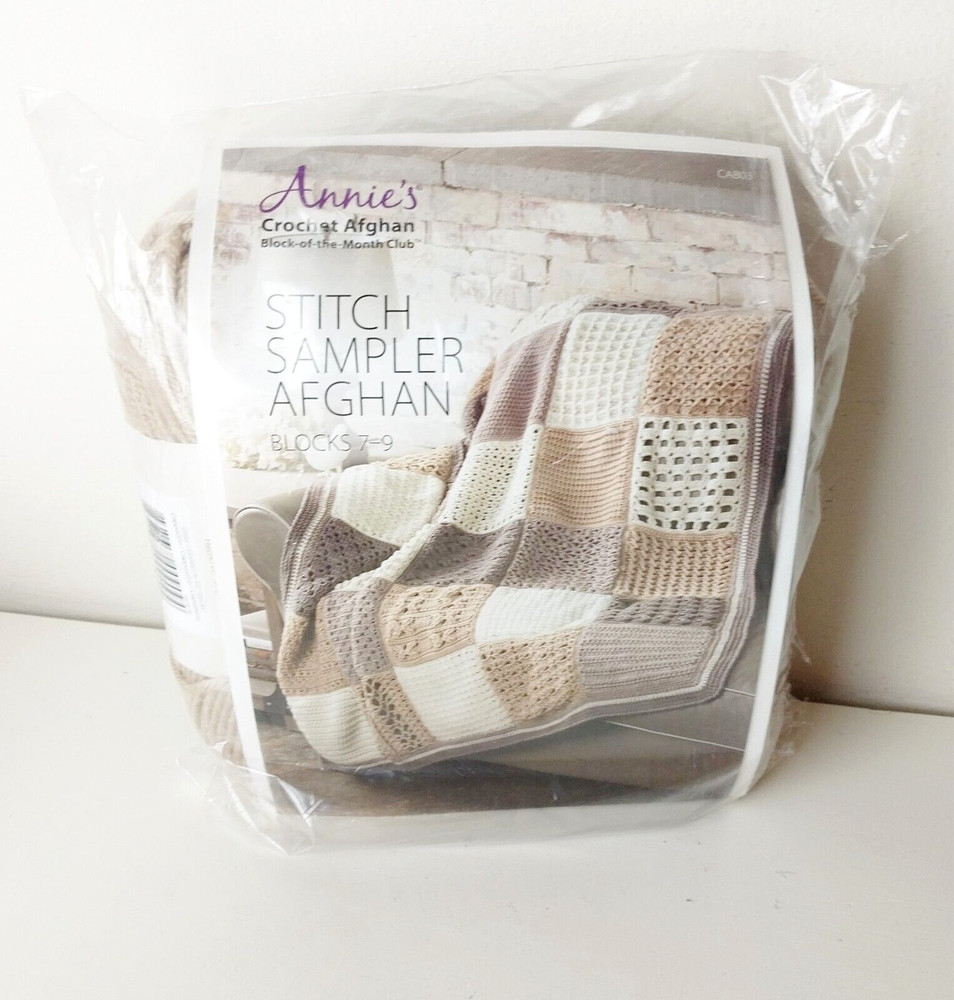 Annie’s Stitch Sampler Crochet Afghan Blocks Yarn & Pattern 7-9 SEALED In Pack