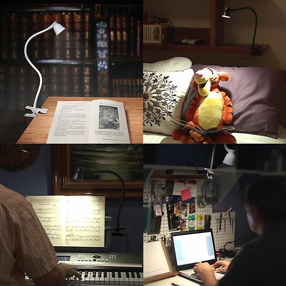 USB Reading Light Flexible LED Lamp Laptop Computer Clip On Bed Desk Table