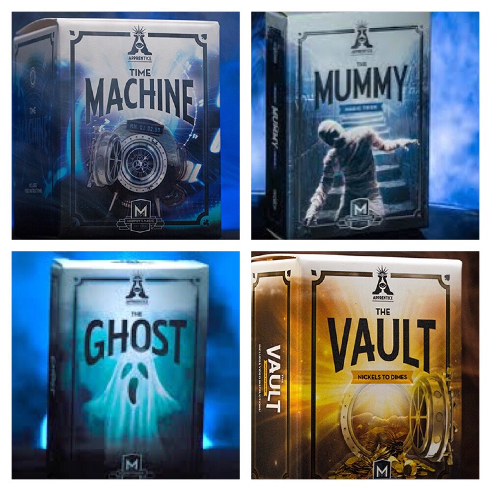 Apprentice Magic - The Mummy,Ghost,Vault & Time Machine All 4 Magic Tricks Boxed