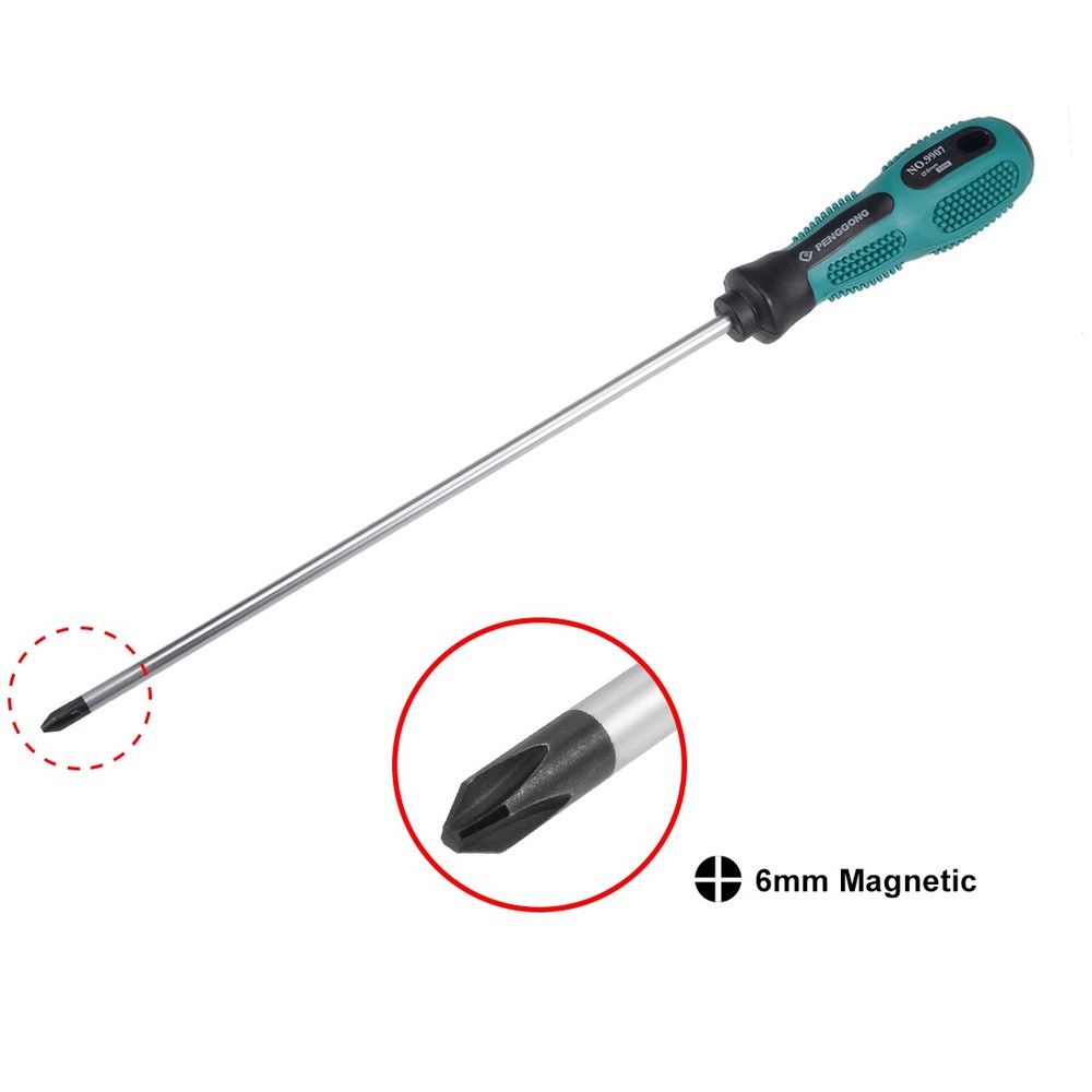 #2 Phillips Screwdriver 10" Round Shaft Non Slip Comfortable Handle New