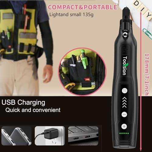 mini cordless rotary tool kit,with LED Light and 52PCS Accessories,Type-C