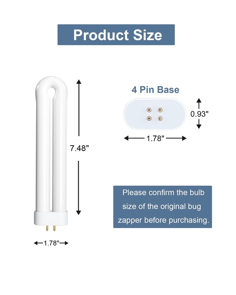 Dichroma Bug Zapper Light Bulb Replacement for 15W Bug Zapper with 4-Pin Base...