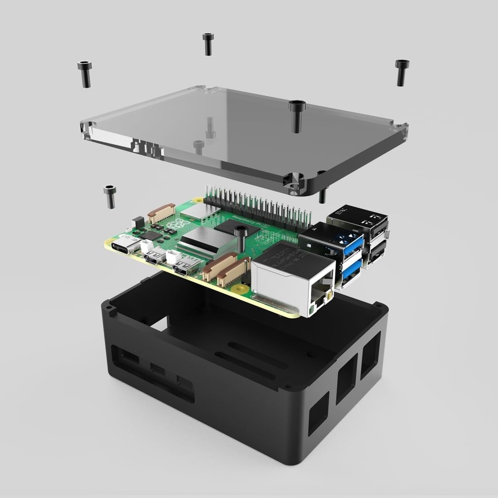 anidees Aluminum Pi Case Fits Raspberry Pi 5 Black AIPI5BB Replacement Tools