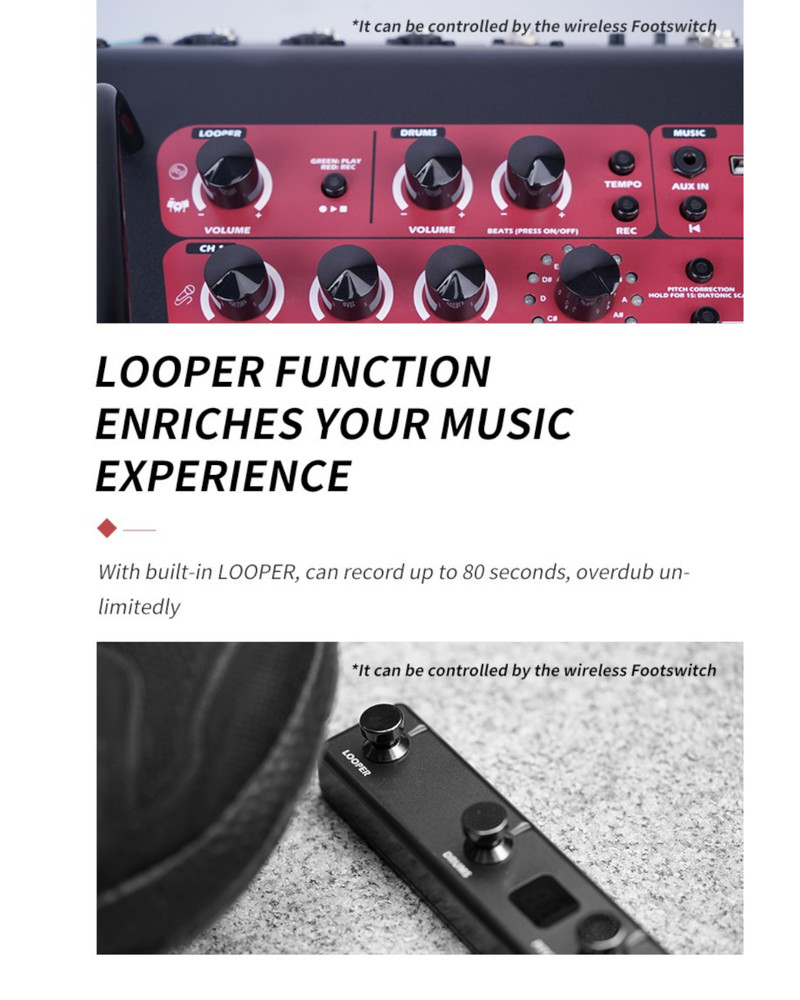 JOYO BSK150 150w Rechargeable Multifunction Live Streaming Amplifier +Footswitch